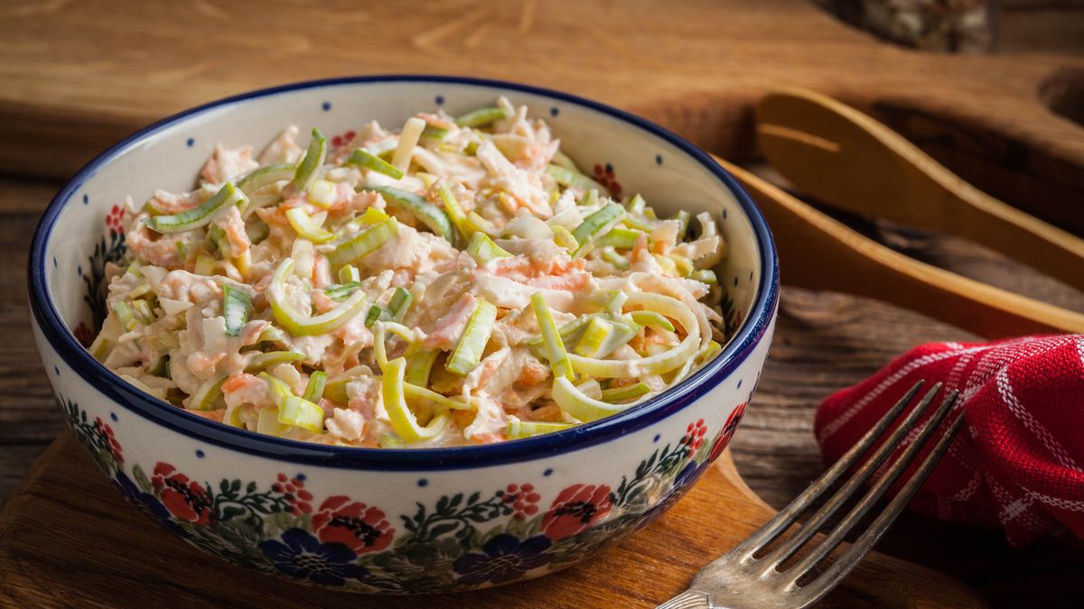 Najprostsza sałatka z porem. 