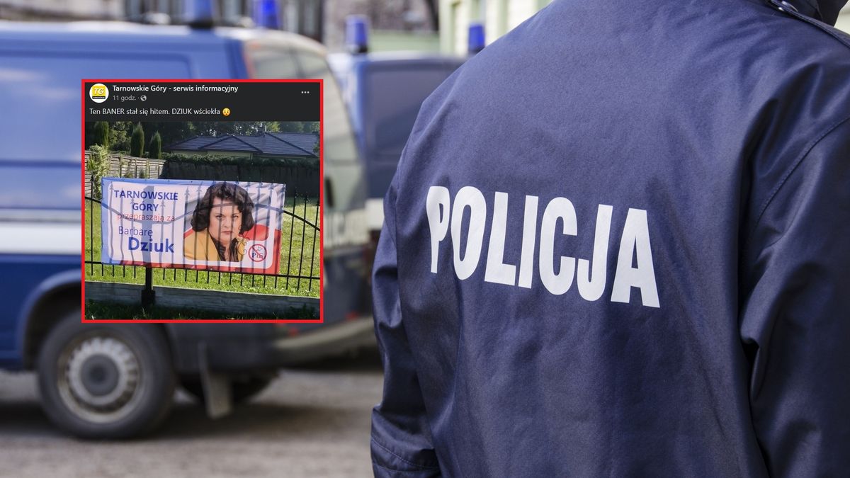 Policja sprawdza, kto wywiesił baner z Barbarą Dziuk