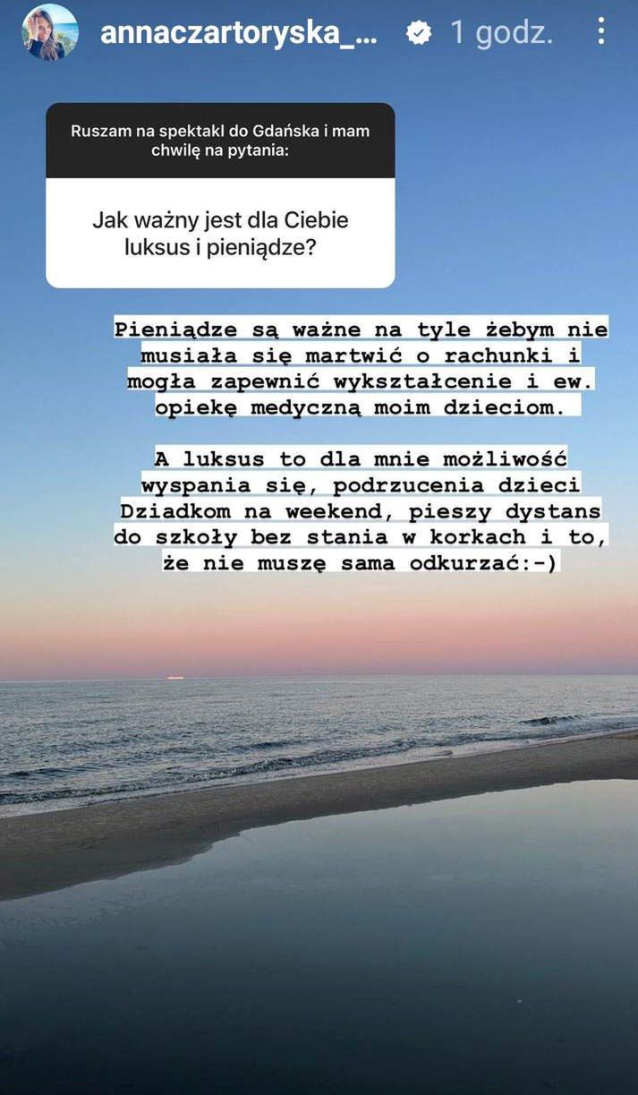 Anna Czartoryska o luksusie i pieniądzach