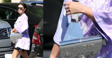 Kim Kardashian w piżamowej stylizacji i z torebką Diora za 135 tysięcy złotych przemierza Malibu (ZDJĘCIA)