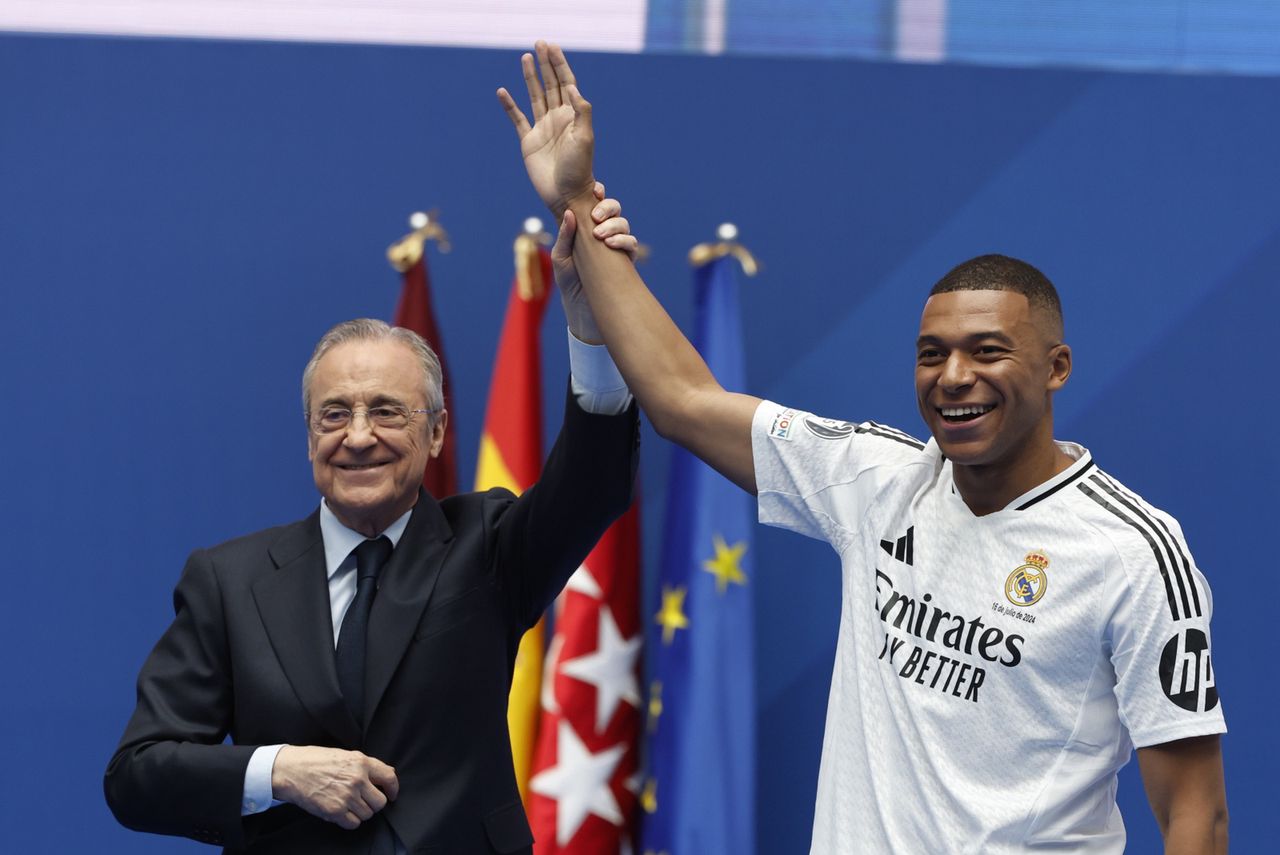 Kylian Mbappe and the president of Real Madrid