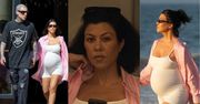 44-letnia Kourtney Kardashian prezentuje ciążowe krągłości w OBCISŁYM kombinezonie na spacerze z ukochanym (ZDJĘCIA)