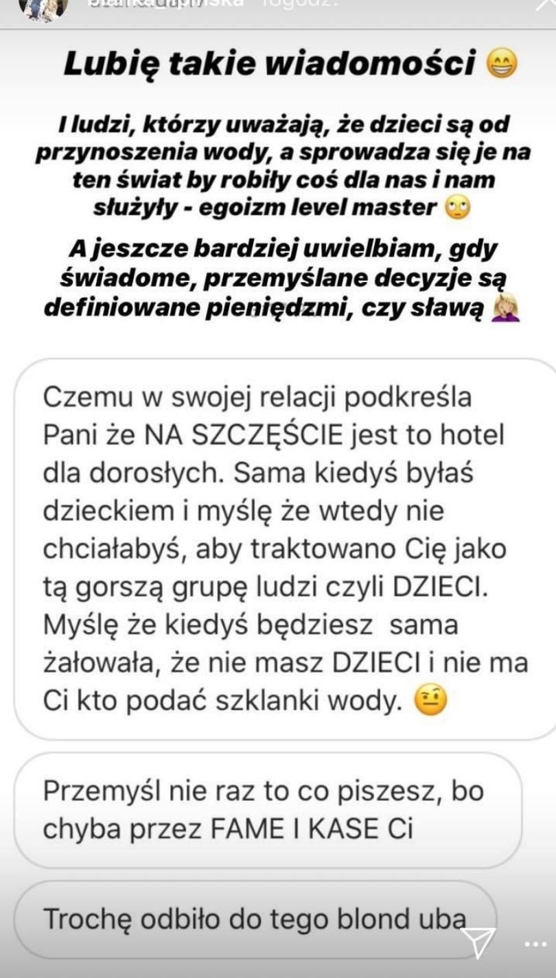 Oburzona "fanka" uderza w Blankę Lipińską
