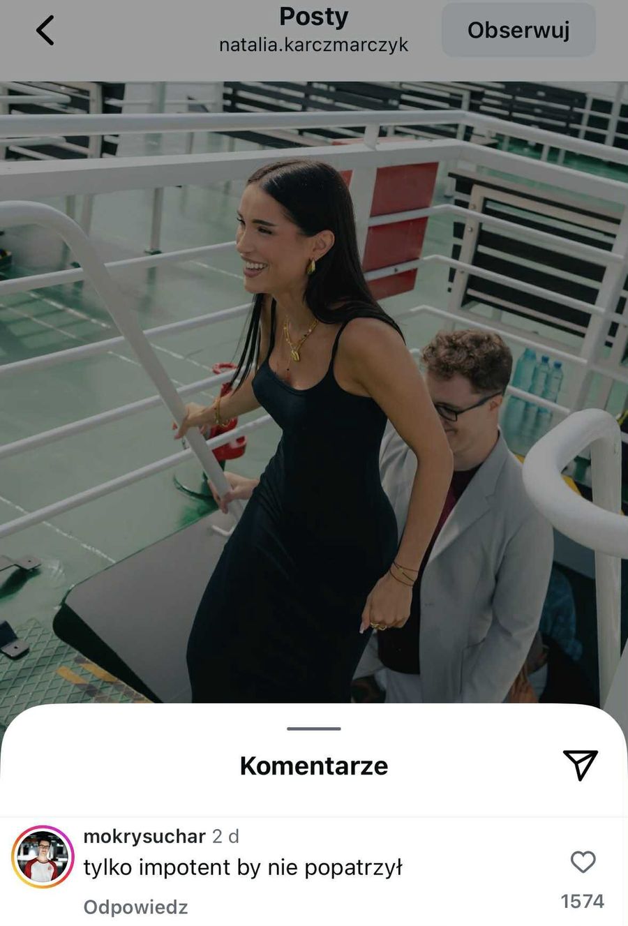 Gdzie on się patrzy? Mokry Suchar prostacko komentuje zdjęcie Na