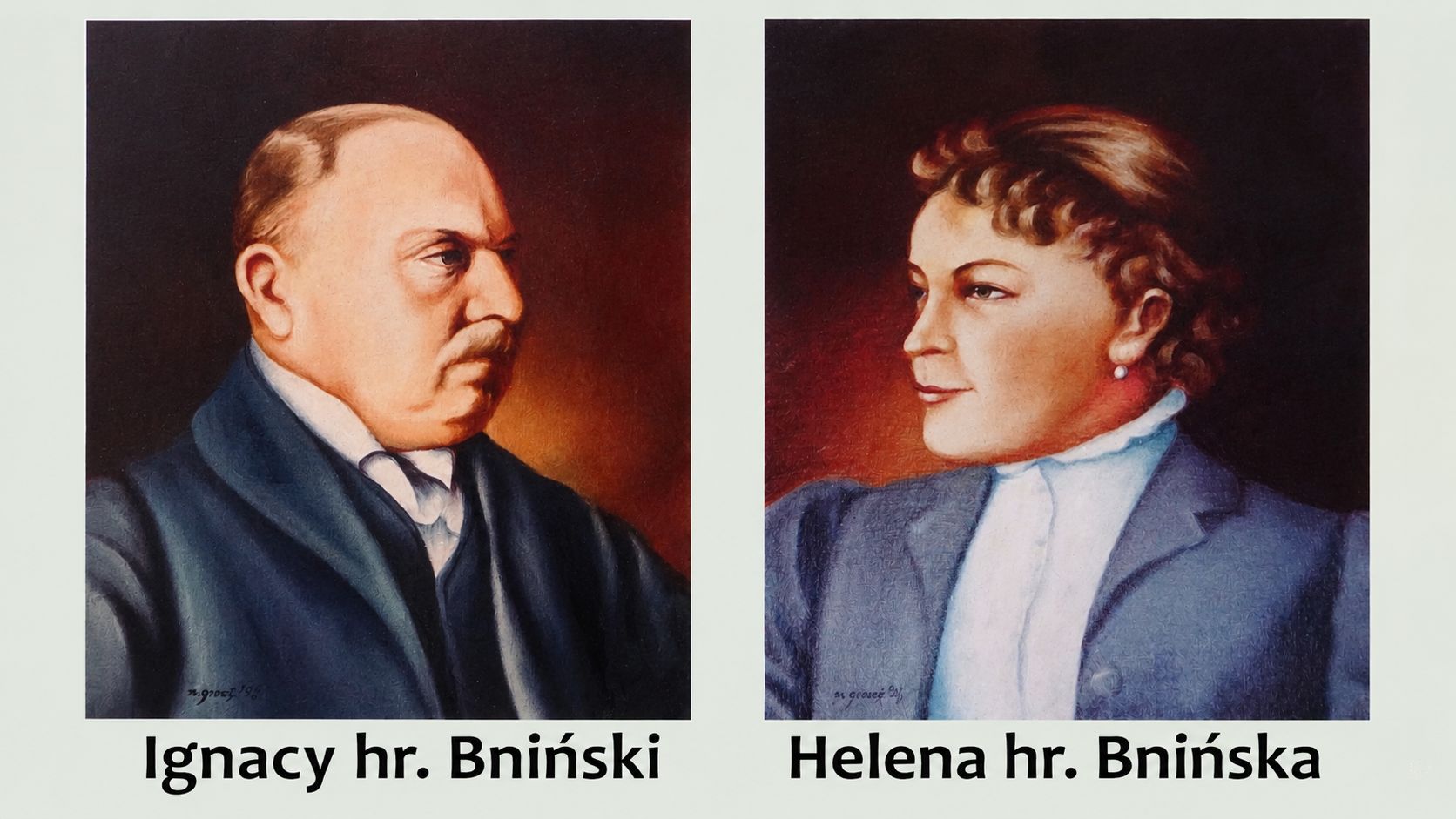 Hr. i hr. Bnińscy, foto z wiaty informacyjnej w Pietronakch.