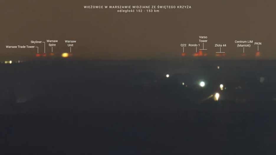 Warszawa widziana z Gór Świętokrzyskich