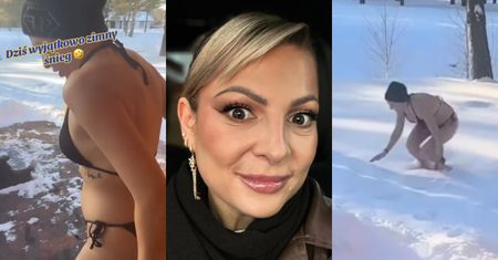 Magdalena Narożna w skąpym odzieniu DAJE NURA w śnieżną zaspę: "Polecam takie rozrywki". Zainspirujecie się? (WIDEO)