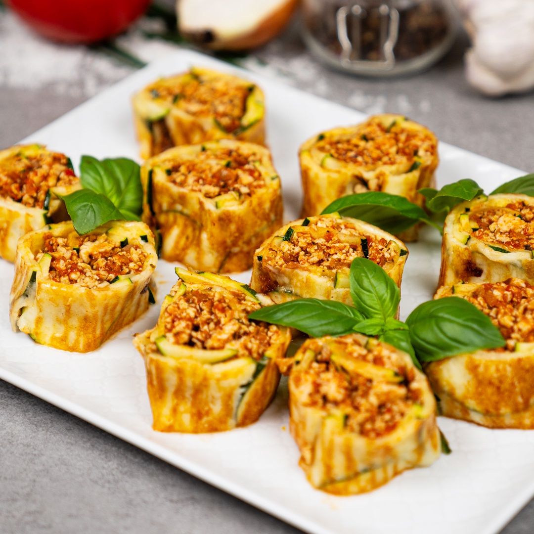 Zucchini rolls with stuffing