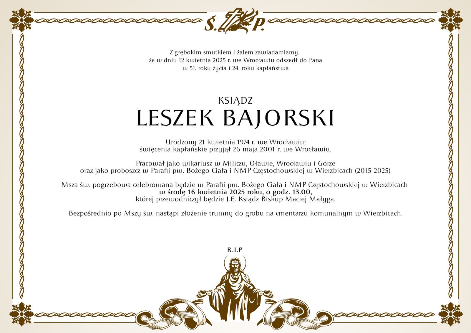 Ks. Leszek Bajorski nie żyje.