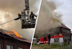 Pożar biurowca w Królewcu. Strażacy przez kilka godzin walczyli z żywiołem