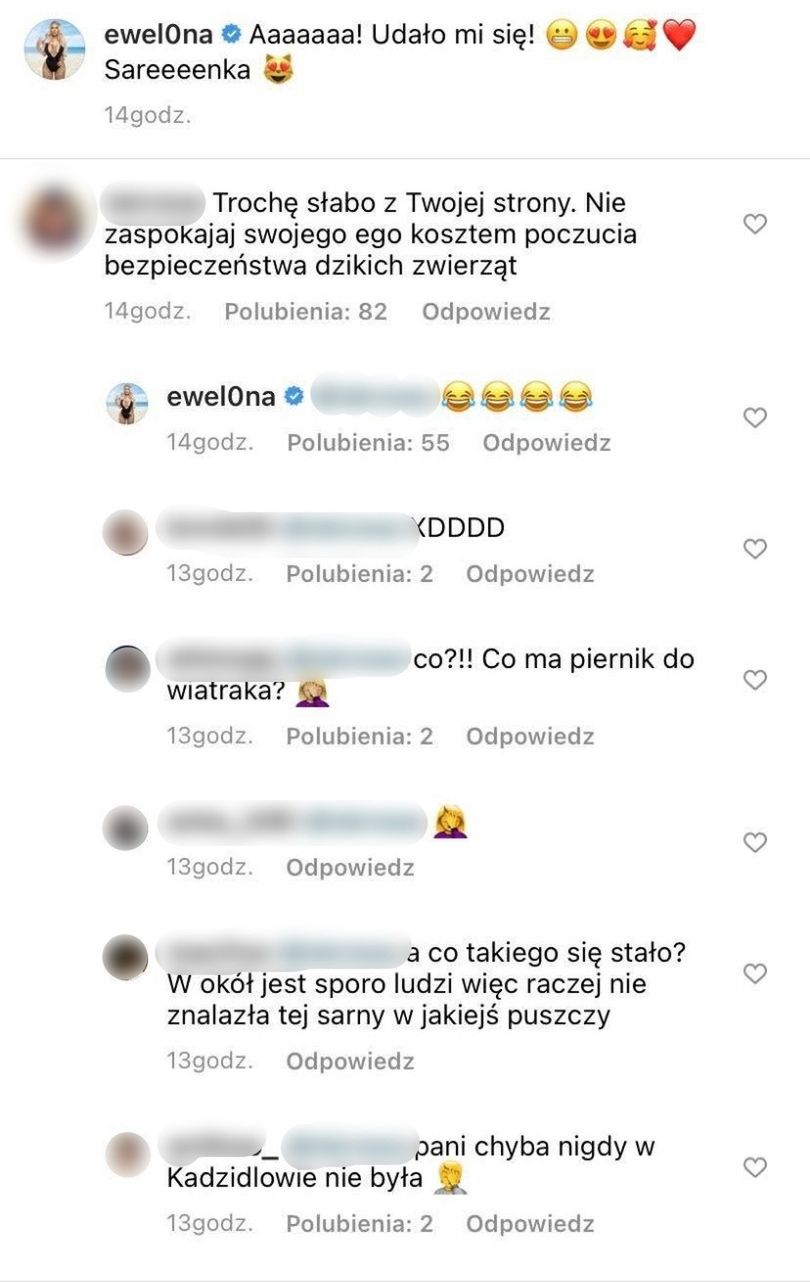 Ewel0na w ogniu krytyki za zdjęcie z sarną