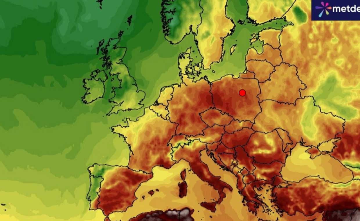 Prognozowana temperatura na 19 czerwca.