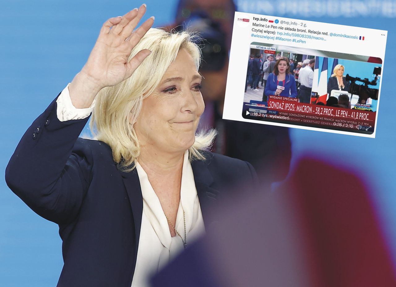 Prorządowe media o Francji. "Sztab Le Pen w TVP"