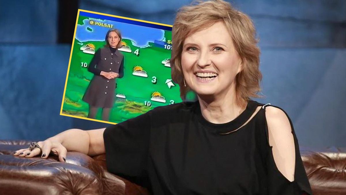 Izabella Kuna w tle jako pogodynka