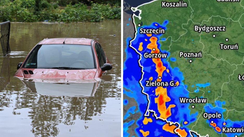 Prognoza opadów deszczu w nocy z niedzieli na poniedziałek
