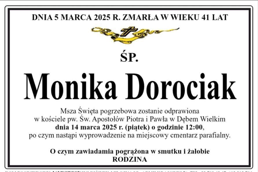 Monika Dorociak - nekrolog