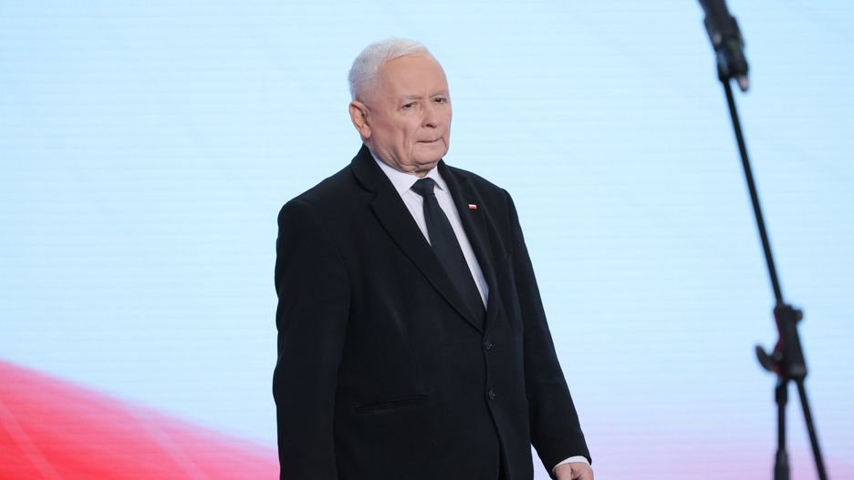 Warszawa, 08.05.2025. Prezes PiS Jarosław Kaczyński na konferencji prasowej w siedzibie Prawa i Sprawiedliwości przy ul. Nowogrodzkiej w Warszawie, 8 bm. (sko) PAP/Szymon Pulcyn