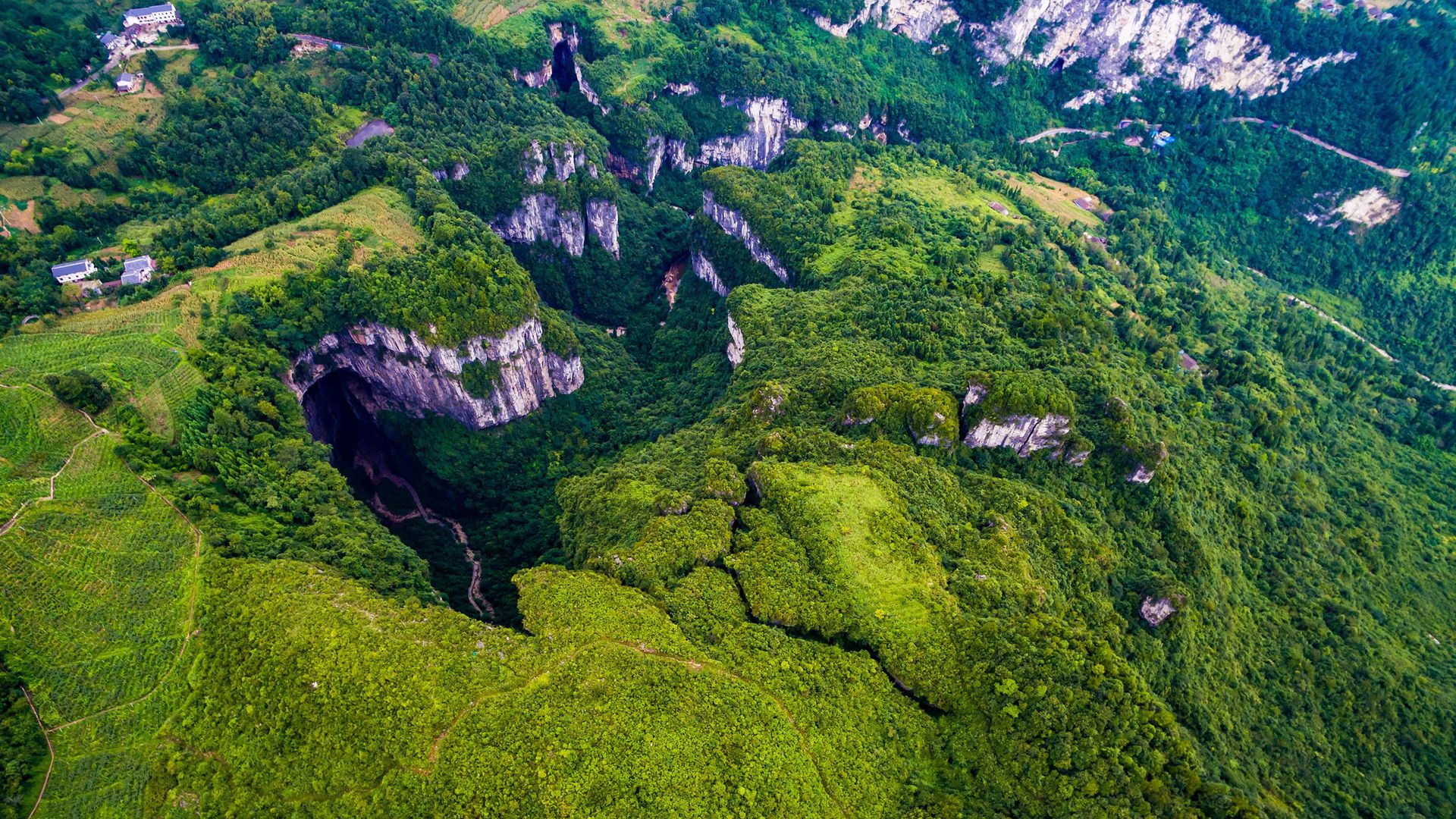 Geopark Leye-Fengshan widziany z góry