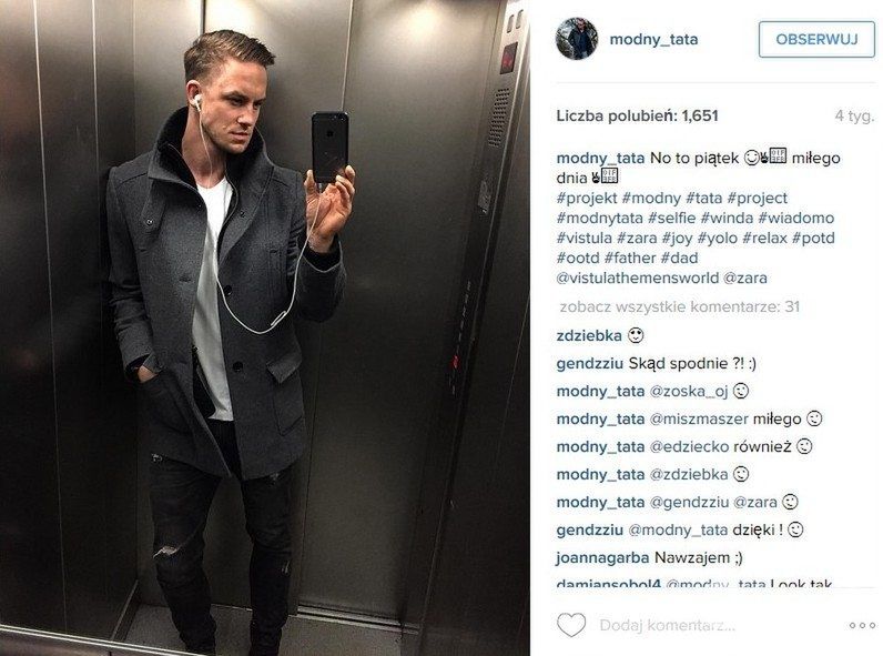 Modny Tata, Michał Będźmirowski (fot. Instagram)