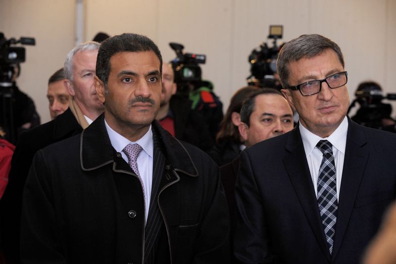 Khalid Bin Khalifa Bin Jassim Al-Thani z Quatar Gas i Jan Chadam, prezes Polskiego LNG
