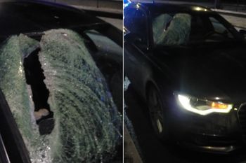 Bryła lodu spadła z tira i raniła kobietę. Policja szuka kierowcy