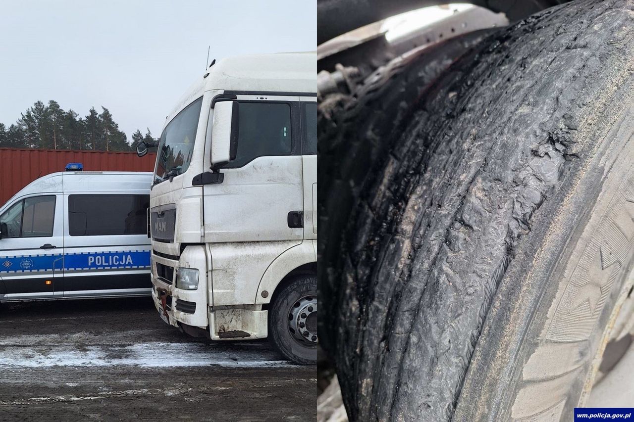Jechał na łysych oponach. Policja pokazała zdjęcia