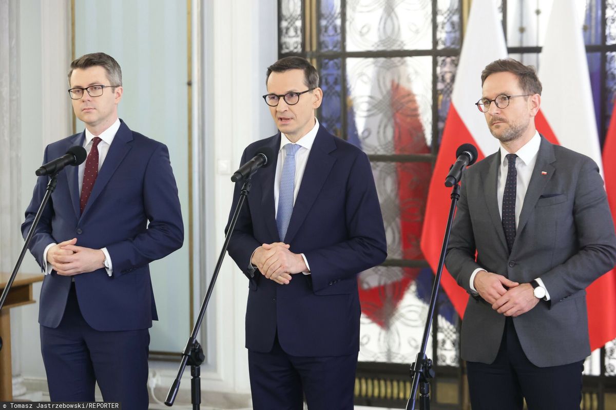 Były premier Mateusz Morawiecki starł się z dziennikarka Polsat News podczas pytania o spotkania w willi przy ul. Parkowej