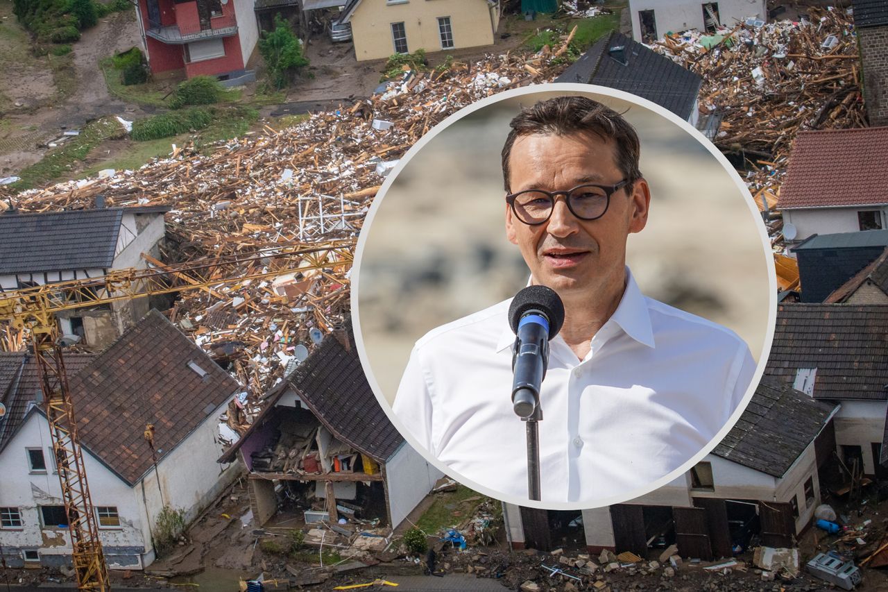 Premier Morawiecki chce pomóc Merkel. Chodzi o powodzie w Niemczech 