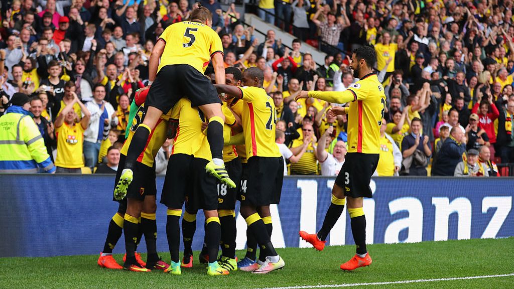 Na zdjęciu radość piłkarzy Watfordu