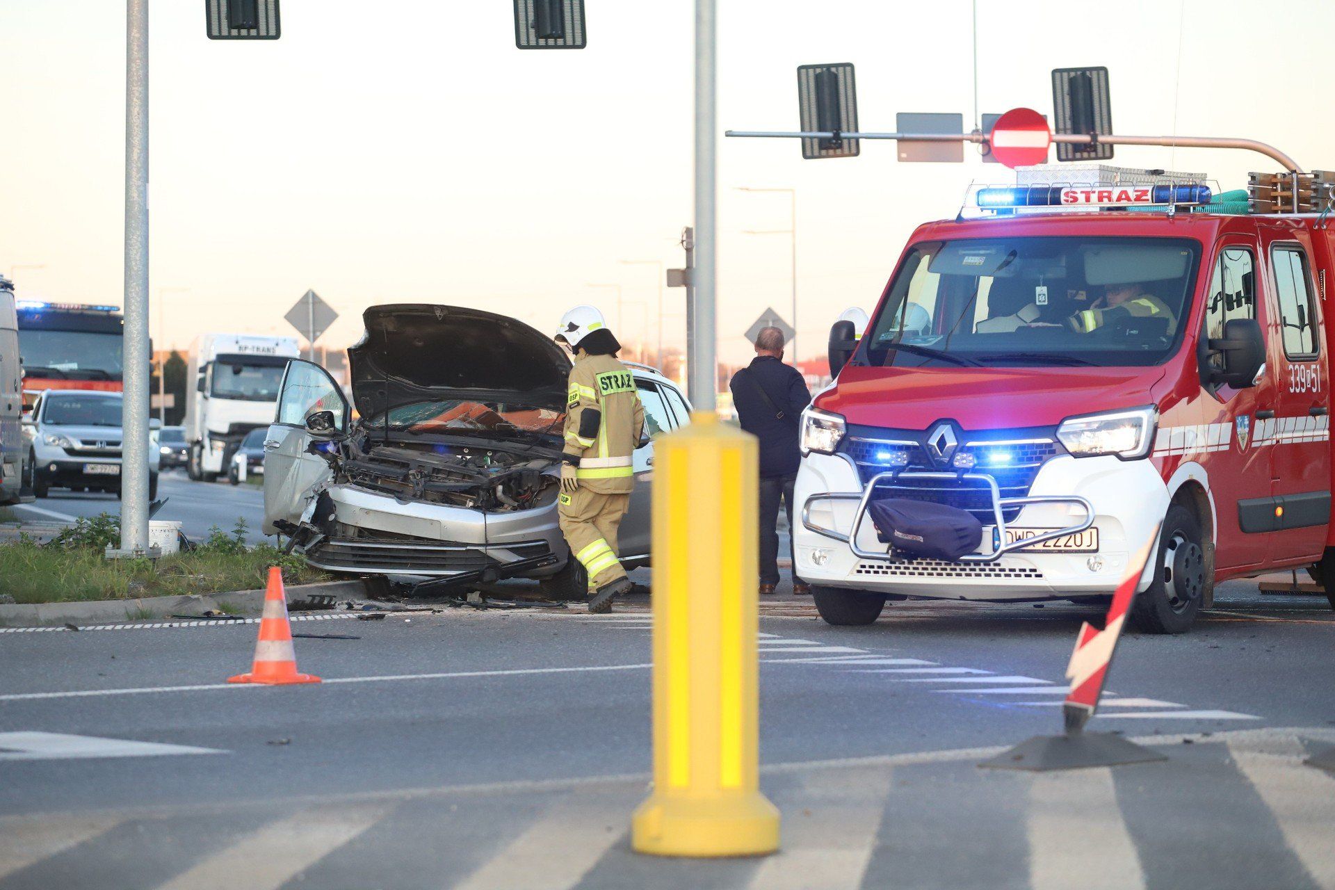 Wypadek przy Wschodniej Obwodnicy Wrocławia 6.11.2025