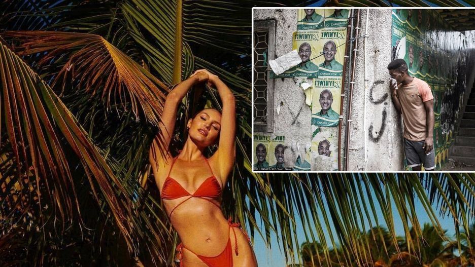 Na Instagramie nie znajdziemy ujęć zanzibarskich ulic. Tu fotografia mieszkańca wyspy zasłaniającego twarz przez gazem łzawiącym podczas protestów na wyspie 