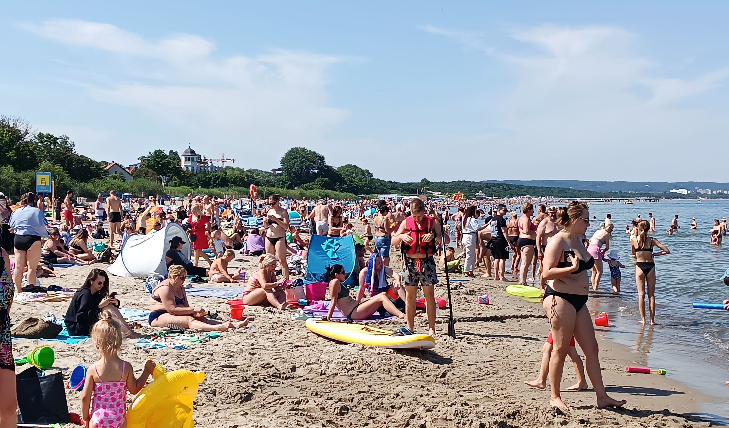 Plaża w Gdańsku-Brzeźnie w sobotę 12 sierpnia 