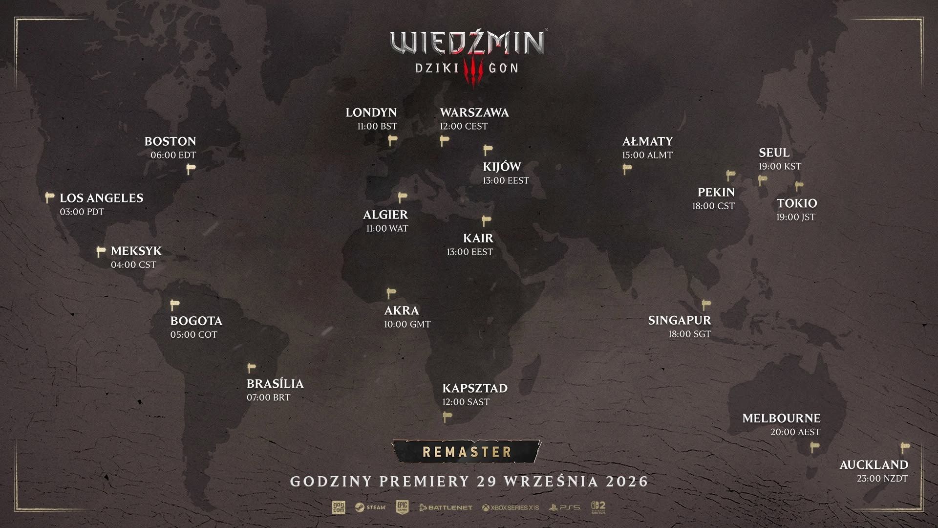 Godziny uruchomienia gry Wiedźmin 3: Dziki Gon – Remaster