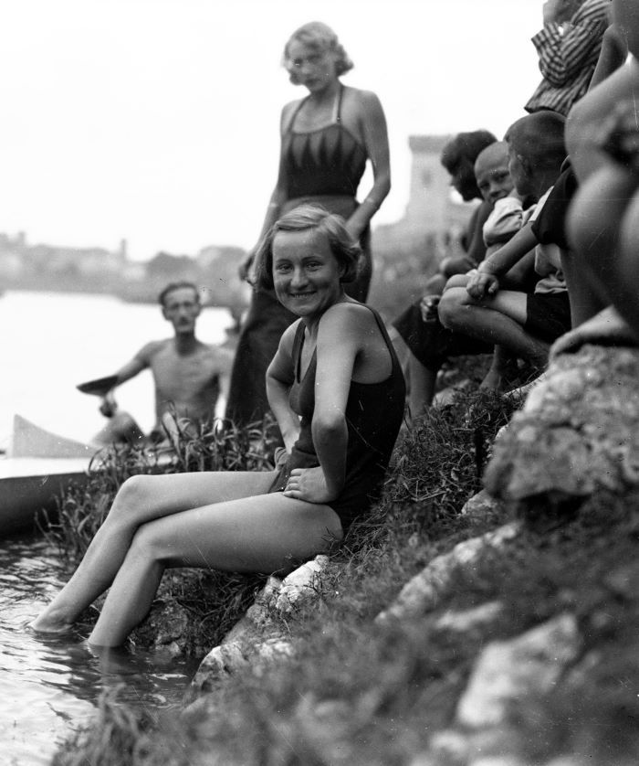 Plaża Towarzystwa Uniwersytetu Robotniczego w Krakowie. Rok 1933.