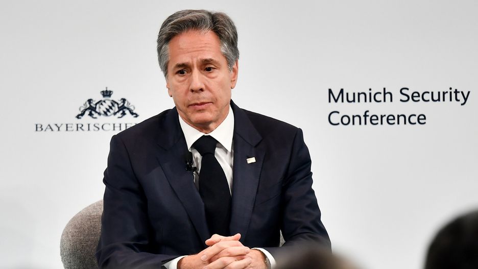 Munich Security Conference 2023
epa10475191 US Secretary of State Antony Blinken  during  the the 59th Munich Security Conference (MSC) in Munich, Germany, 18 February 2023. More than 500 high-level international decision-makers meet at the 59th Munich Security Conference in Munich during their annual meeting from 17 to 19 February 2023 to discuss global security issues.  EPA/ANNA SZILAGYI 
Dostawca: PAP/EPA.
ANNA SZILAGYI
