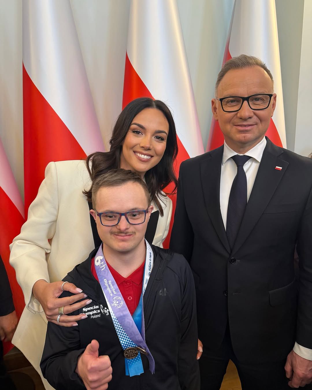 Paulina Krupińska na spotkaniu z zawodnikam Olimpiad Specjalnych
