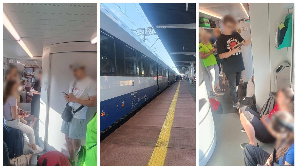 Wielki ścisk w pociągu "Osterwa", ludzie ledwo się w nim mieścili 