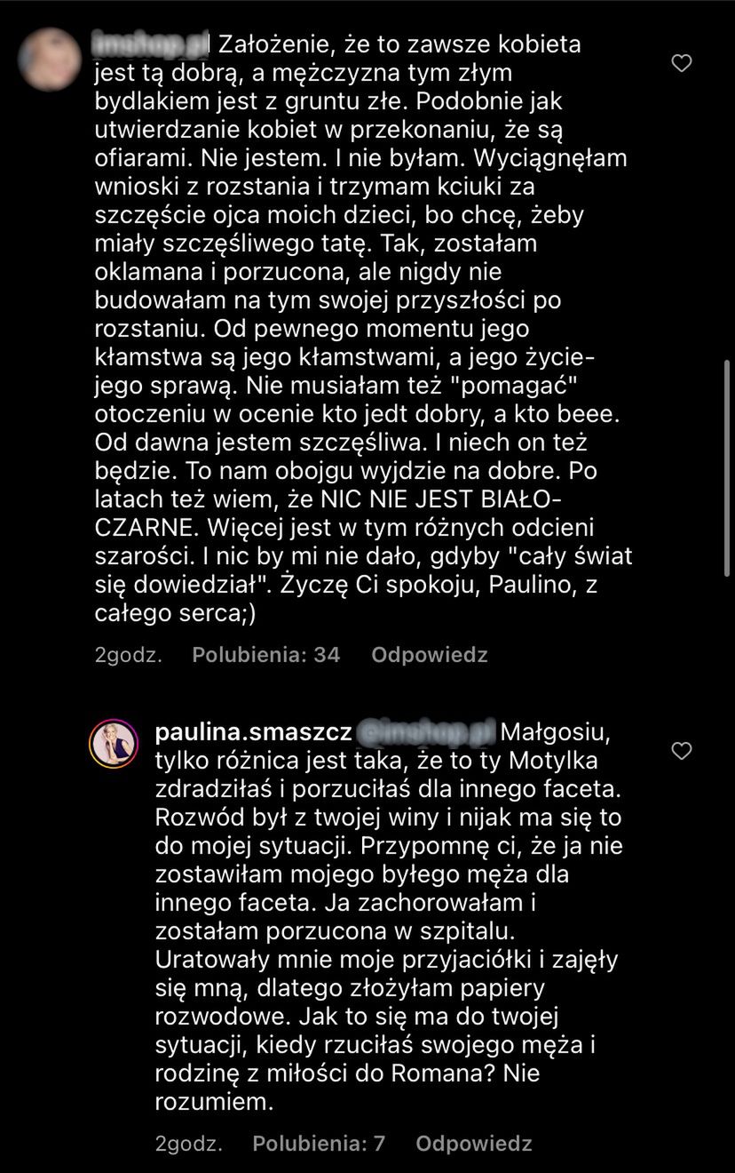 Paulina Smaszcz wdaje się w dyskusje z internautami