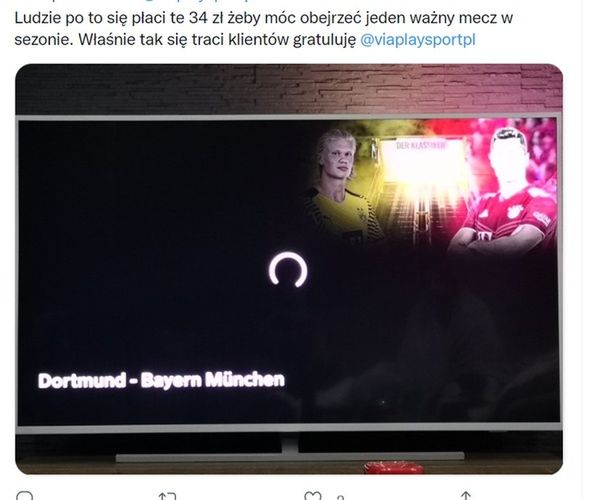 Screen z Twittera pod postem Viaplay