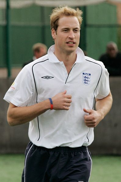 Prince William Visits FA's Hat-Trick Project
NEWCASTLE, ENGLAND - OCTOBER 18: Prince William, President of the Football Association participates in the FA's Hat-trick project at West Gate Community College Centre for Sport where young people from the charity Centrepoint were taking part in a course in Newcastle on October 18, 2007 in Newcastle, England. (Photo by Tim Graham Photo Library via Getty Images)
Tim Graham
Bracelets, British royal family, Casual clothing, Casuals, Charities, Charity events, Football, Half length, Half-lengths, Official role, Patron, Patronages, Presidents, Royals, Royalty, Running, Sport, Sports events, Sports wear, UK Visits