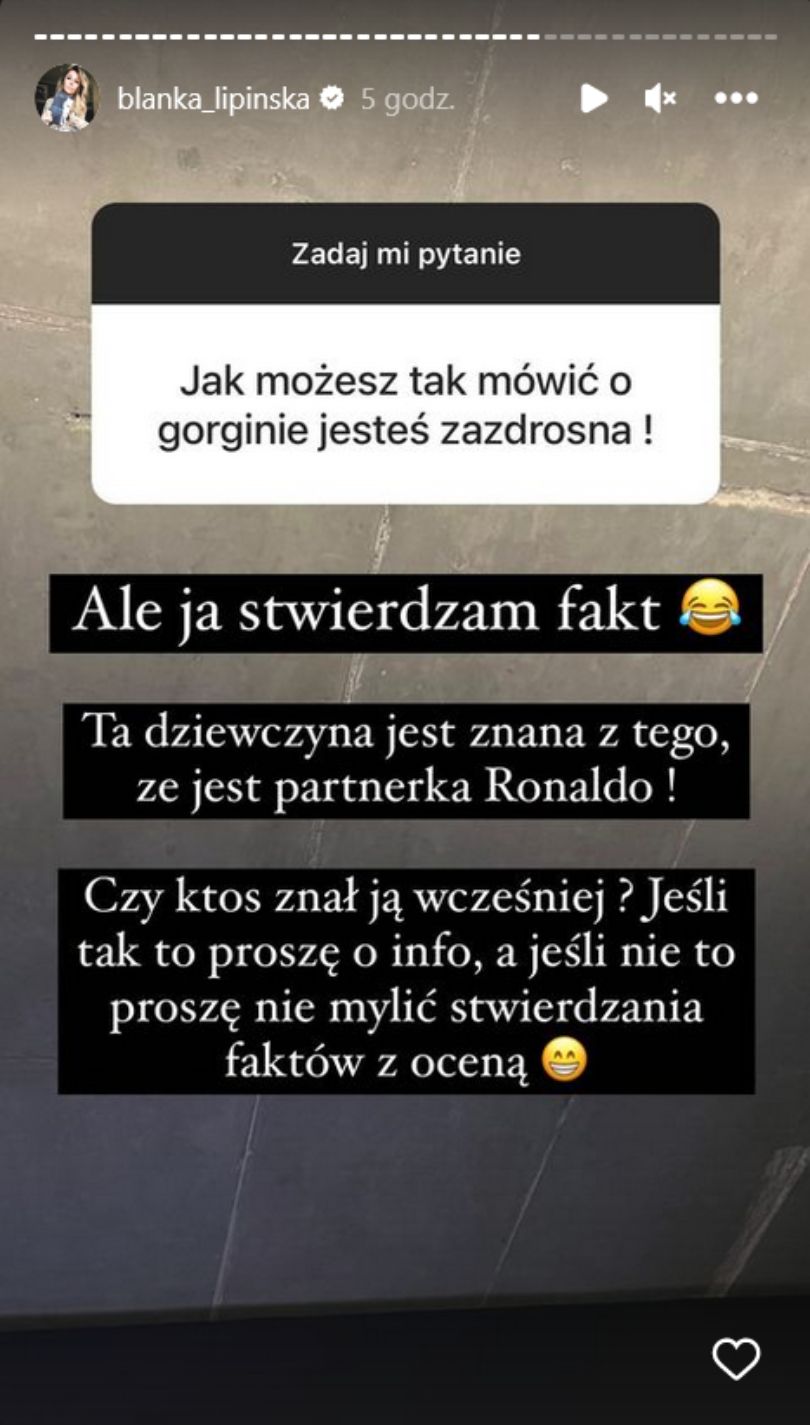 Blanka Lipińska rozprawia o Georginie Rodriguez i broni Anny Lewandowskiej