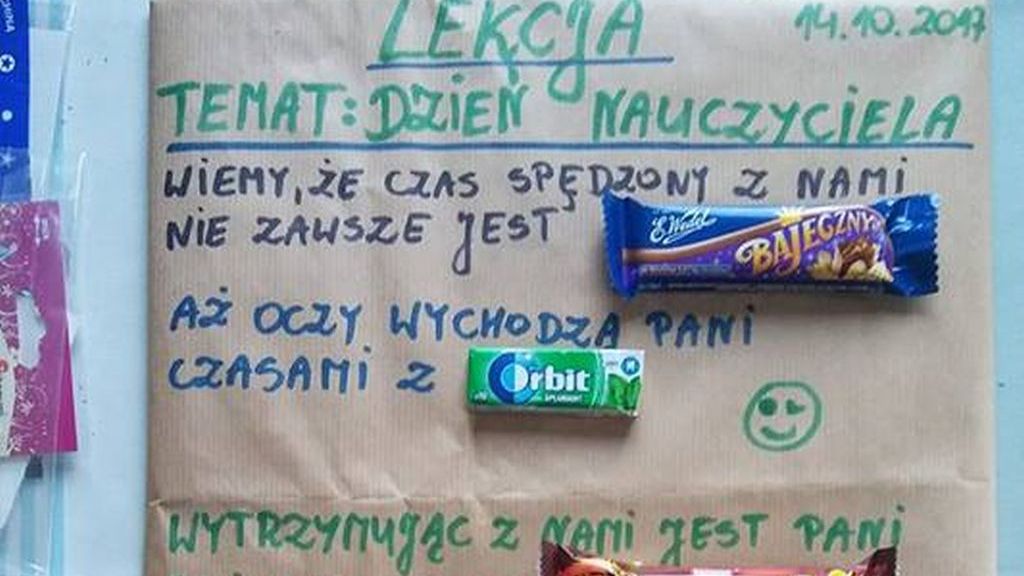 Nietypowa laurka z okazji Dnia Nauczyciela.