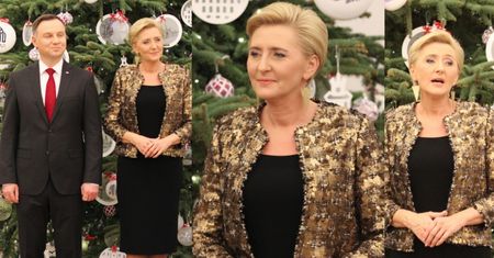 Andrzej Duda i Agata w nowej fryzurze śpiewają kolędy w Pałacu Prezydenckim (ZDJĘCIA)