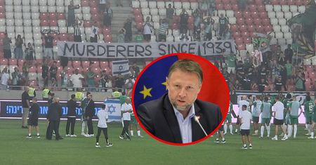 Skandaliczny transparent kiboli. Kierwiński o reakcji policji