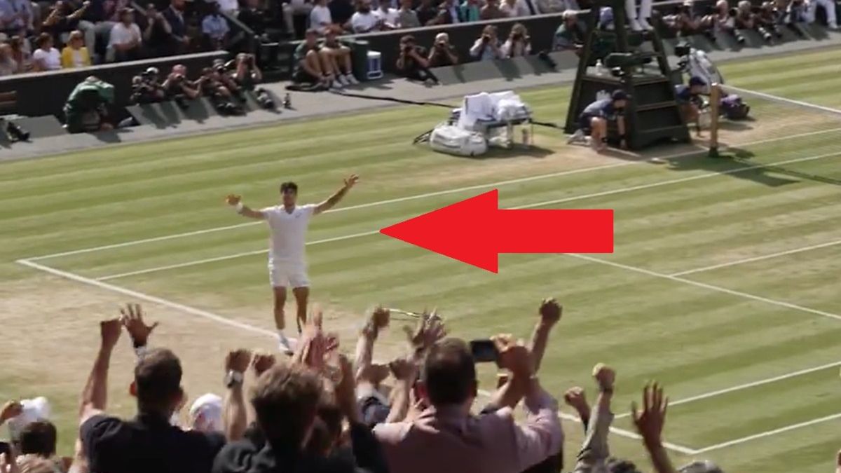 Twitter / Wimbledon / Carlos Alcaraz tuż po zwycięstwie w finale Wimbledonu