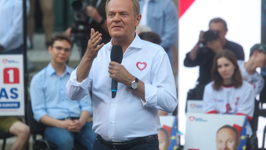 Donald Tusk podczas otwartego spotkania z mieszkańcami Białegostoku