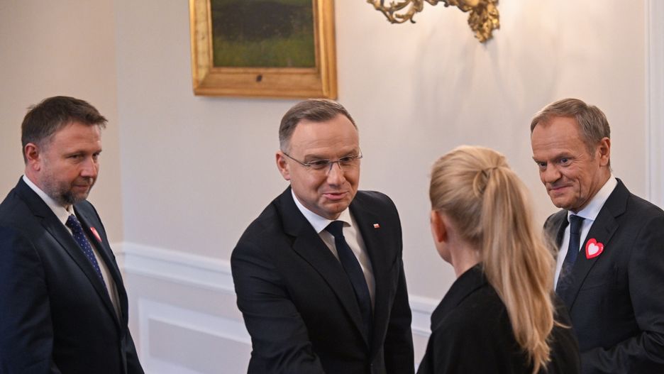 Andrzej Duda, Donald Tusk, Marcin Kierwi�ski, Barbara Nowacka
Radek Pietruszka
ko, koalicja obywatelska, konsultacje, polityk, polityka, prezydent, spotkanie, wybory