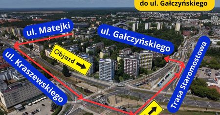 Rusza remont ul. Gałczyńskiego w Toruniu. Kierowców czeka kilka miesięcy utrudnień