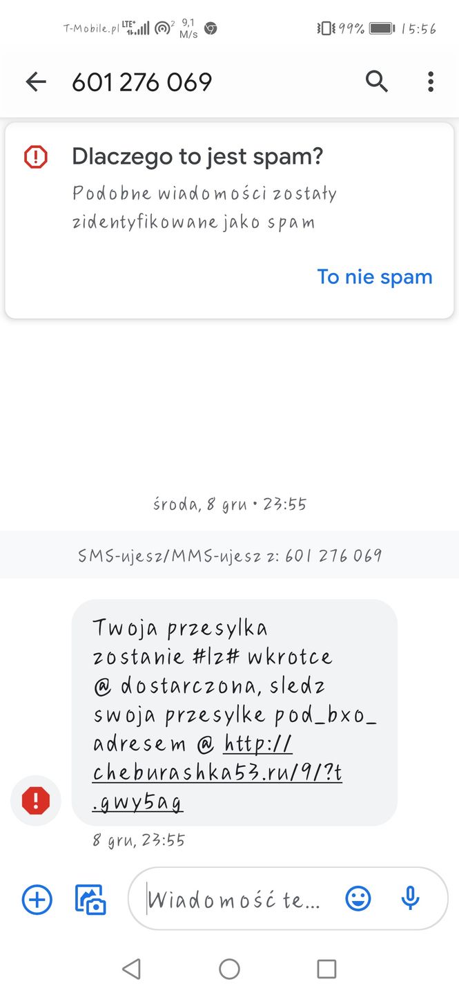 Fałszywy sms