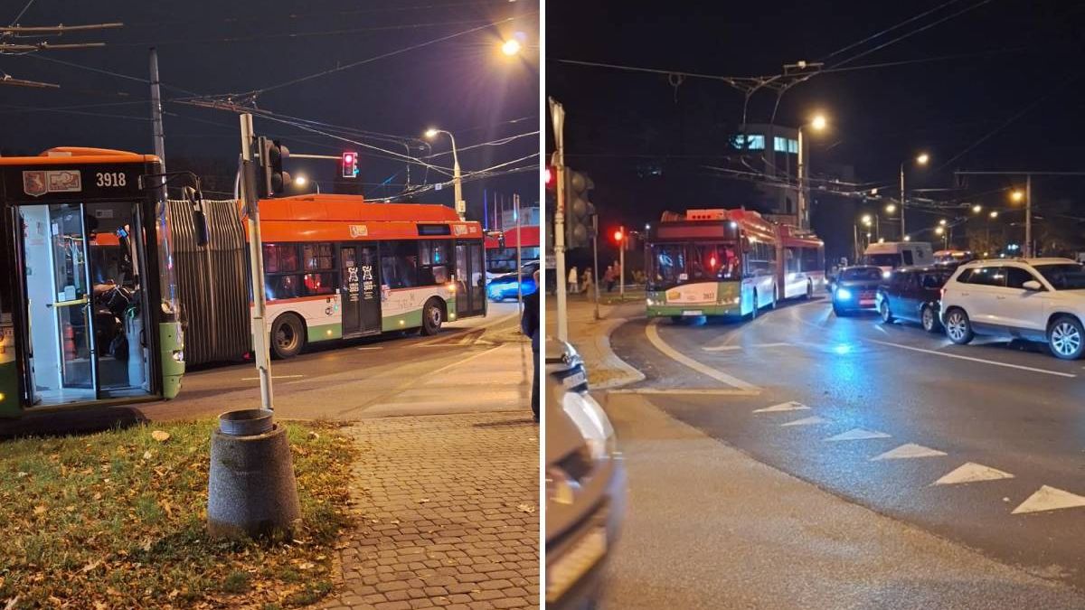 Awaria trolejbusu na rondzie Nauczycieli Tajnego Nauczania